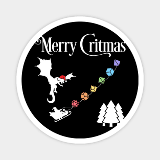 Merry Critmas Santa Sleigh Dice Magnet